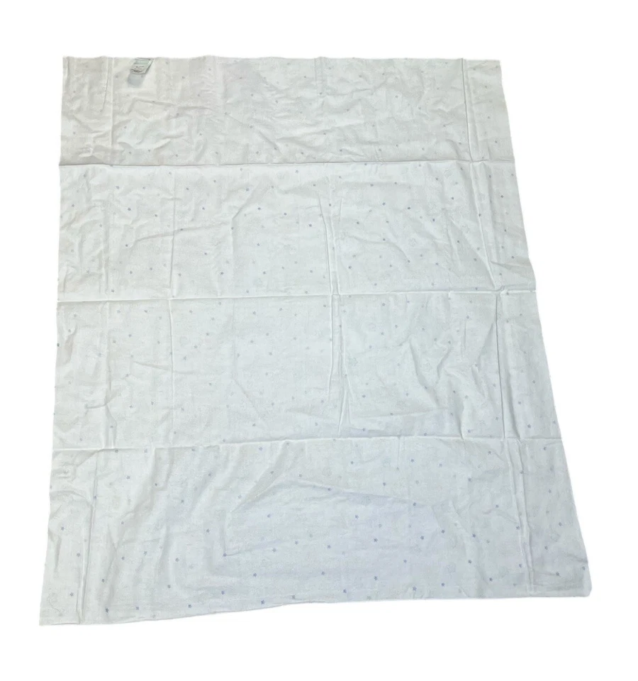 Manta Receptora Bebé Circo Vintage Luna Estrellas Caras Franela 38"x33" Algodón EE. UU. Foto 3 de 4