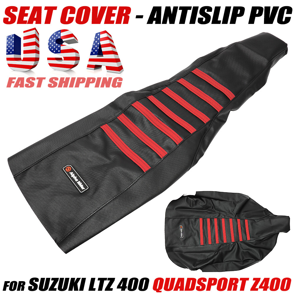 Red Anti-Slip Gripper Seat Cover For Suzuki Quadsport Z400