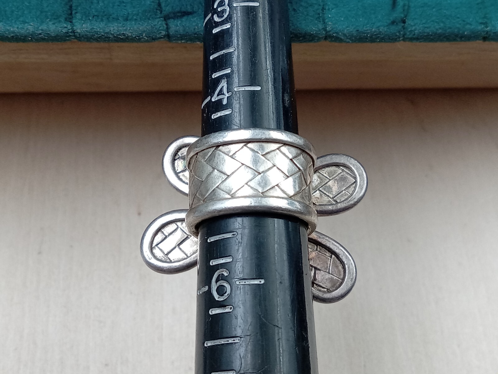 Statement Artisan Sterling Silver Ring w. Woven P… - image 7