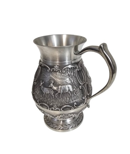 Western Germany SKS Zinn 95% Pewter Decorative Mug Hunting Scene 5.5" Tall - Picture 4 of 7