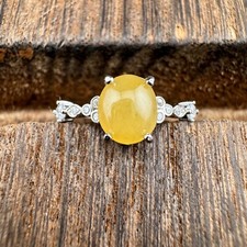 Adjustable Grade A Burma Jadeite Ring with S925 Sterling Natural Gemstone