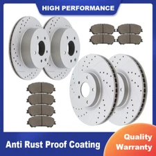 Front & Rear Brake Rotors + Ceramics Pads for 2009-2014 2016-2019 Nissan Maxima