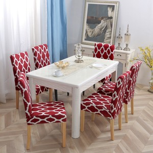6pcs/Set Stretch Dining Chair Covers High Back Chair Protective Cover