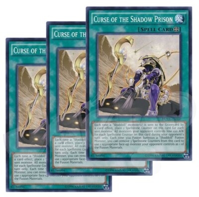 Yugioh - Curse of the Shadow Prison x 3 - Plus Free Holographic Card