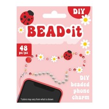 DIY Ladybug Beaded Phone Charm Kit Bead-It Bracelet Kids Crafts