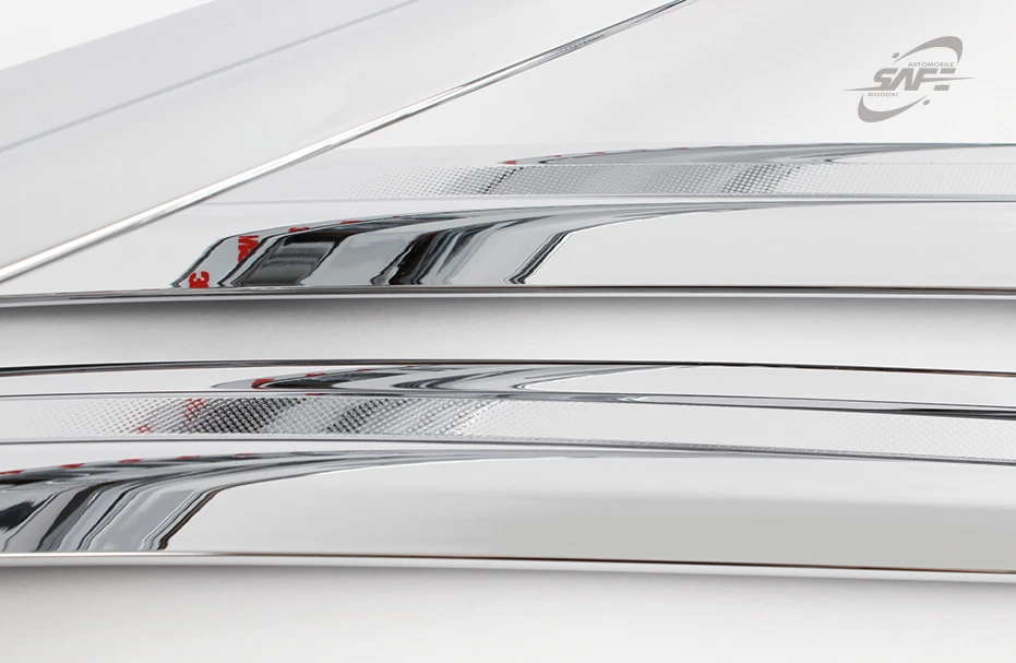 Viseras de ventana lateral cromadas protectores de lluvia deflectores para Tesla Model 3 2017-2021 Foto 2 de 4