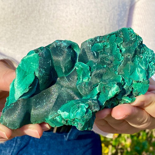 1.1LB Natural Cat's Eye Malachite Stone - Unique Optical Effect Specimen - Picture 9 of 13