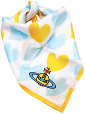 Vivienne Westwood Handkerchief Vintage Heart Orb Gift Wrap Yellow  White 50cm