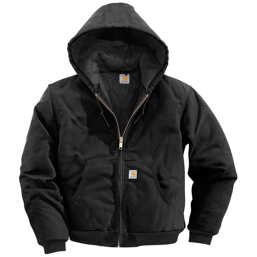 Carhartt Black Loose Fit Hooded Cotton Jacket OJ0140-M Mens Size