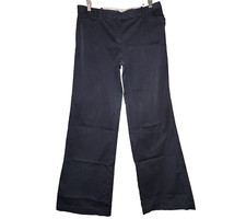 BCBGMaxazria Womens Dress Pants Size 10 Navy Blue Mid Rise Wide Straight Stretch