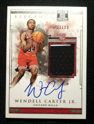 2018-19 Panini Impeccable Elegance #/99 Wendell Carter Jr Rookie Patch Auto RPA