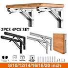 <!--F#f_0-->2PCS Heavy Duty Folding Table Bracket Stainless Steel Mount Wall Shelf Bench AU<!--F/-->