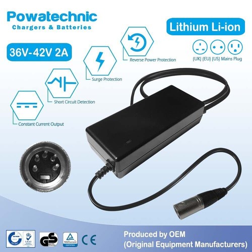 36V 2A 5 pin Lithium Charger for Ave Citybug Raleigh EBCO Winora Bike TranzX PST - Afbeelding 1 van 4