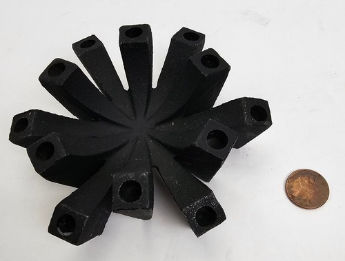Hallmark Danish Mid-Century 1969 Vintage Cast Iron Sculpted Taper Candle Holder - Picture 4 of 4