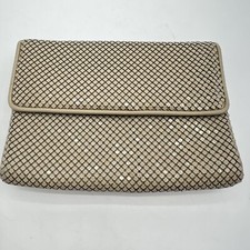 Vintage Whiting And Davis Off White Chainmail Mesh Cross Body Shoulder Purse