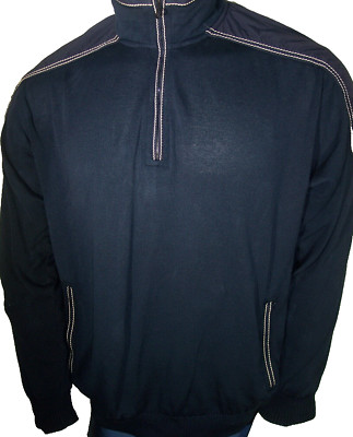 Paul & Shark Yachting Large Heavy Cotton 1/4 Zip Jacket with White Threads Italy