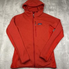Patagonia Womens Sz Medium Performance Better Sweater Hoody Jacket Fleece Red