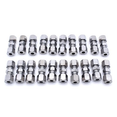 Compression Fitting Kit 3/16 Inch Tube Union Brass Connectors for Hydraulic Line