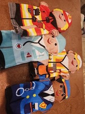Melissa Doug Plush 4 Puppets Community Helpers Police Doc Fireman Construction