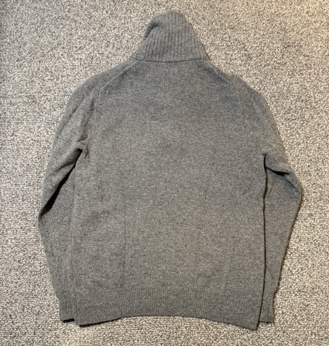 J.Crew Maglione Collo Scialle Uomo M Grigio 100% Lana di Agnello Pullover Bottoni - Foto 6 di 8