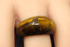 Vintage Natural Carved Brown Tiger's Eye band Ring size 8