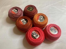 lot of 6 DMC 116 8 Perle Cotton Thread Balls, Size 8 brand new peach coral 31