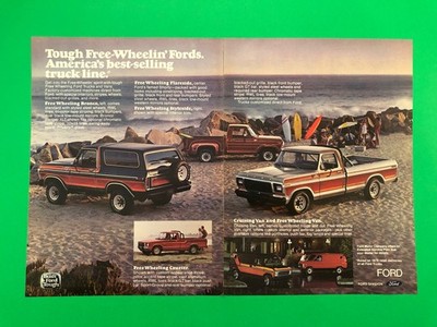 1979 FORD BRONCO PICK UP TRUCK ORIGINAL PRINT AD PRINTED ADVERTISEMENT 2 PAGE