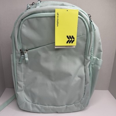 All in Motion Travel Backpack Mint Green 17  Laptop Water Resistant NEW
