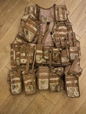 British Military Issue Desert DPM MOLLE Tactical Webbing Vest w. 13 Pouches!