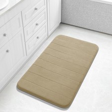 36"x24" Large Bath Mat Super Soft Quick Dry Memory Foam Khaki Non Slip