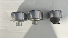 3 Universal Chrome Steel Push-in Valve Cover Breather Caps Of Various Sizes