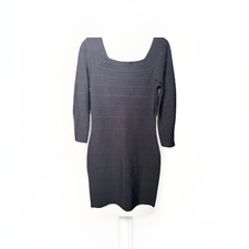 INC Macy’s Black Bandage Cocktail LBD Dress With Exposed Zippers M