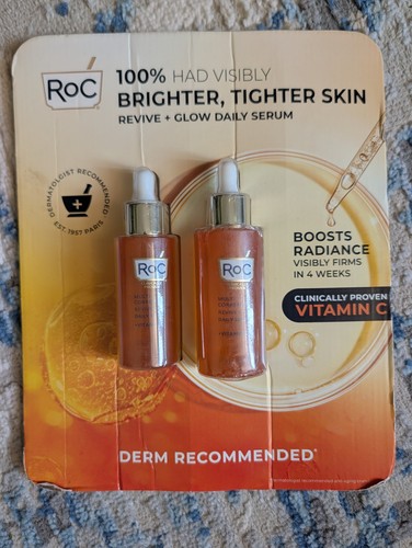 RoC Vitamin C Serum 2-Pack (1.7 oz + 1 oz) Revive +Glow Daily Brightening Set 