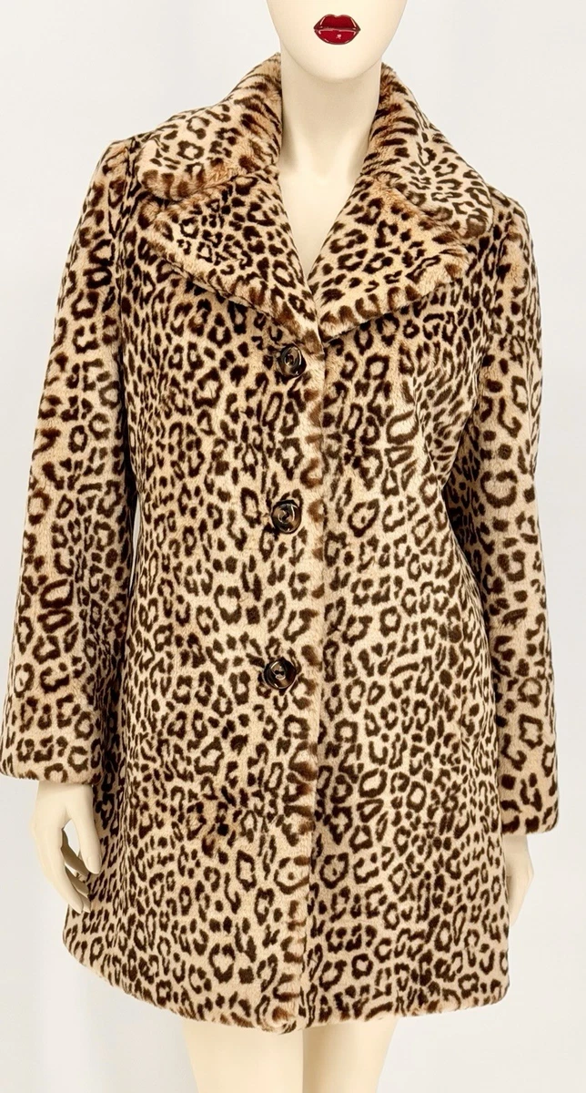 Leopard Faux Fur Coats Vintage Coats, Jackets & Vests for Women