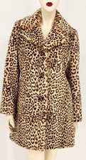 Leopard Print Soft Thick Comfy Vintage Coat Lined Excellent Cond.Well Made Sz S
