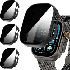 3-Pack for Apple Watch Ultra/Ultra 2 49mm Privacy Screen Protector Case, [Ant...