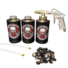 Complete Pro Undercoating Spray Gun - 2 Wand Kit 3 B Quart Bottles