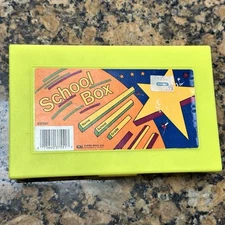 VINTAGE EMPIRE BEROL USA YELLOW PLASTIC PENCIL CASE SCHOOL BOX #37551