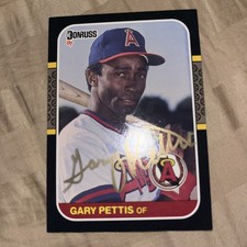 1986 Donruss Gary Pettis California Angels #158 Gold Ink Auto Signed In Person