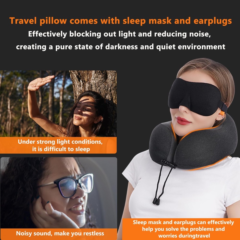 Memory Foam Travel Neck Pillow for Comfortable & Breathable Support Memory Foam Travel Neck Pillow for Comfortable & Breathable Support