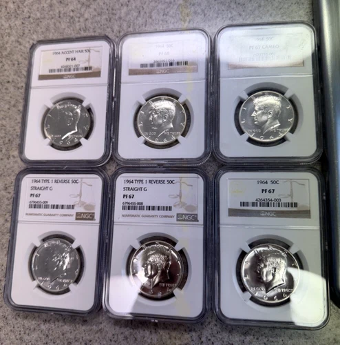 (6) 1964 50C (Proof) Kennedy Half Dollars