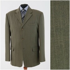 Mens MODA ALISS Size UK 46R Vintage Dark Green Sport Coat Blazer Jacket