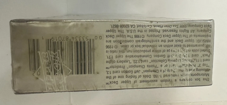 1996 Upper Deck Road to The Cup Factory Sealed NASCAR Racing Box 40 Pack - Image 2 of 3