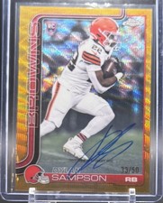 2025 Topps Chrome Dylan Sampson RC Auto Gold Wave Refractor /50 Browns