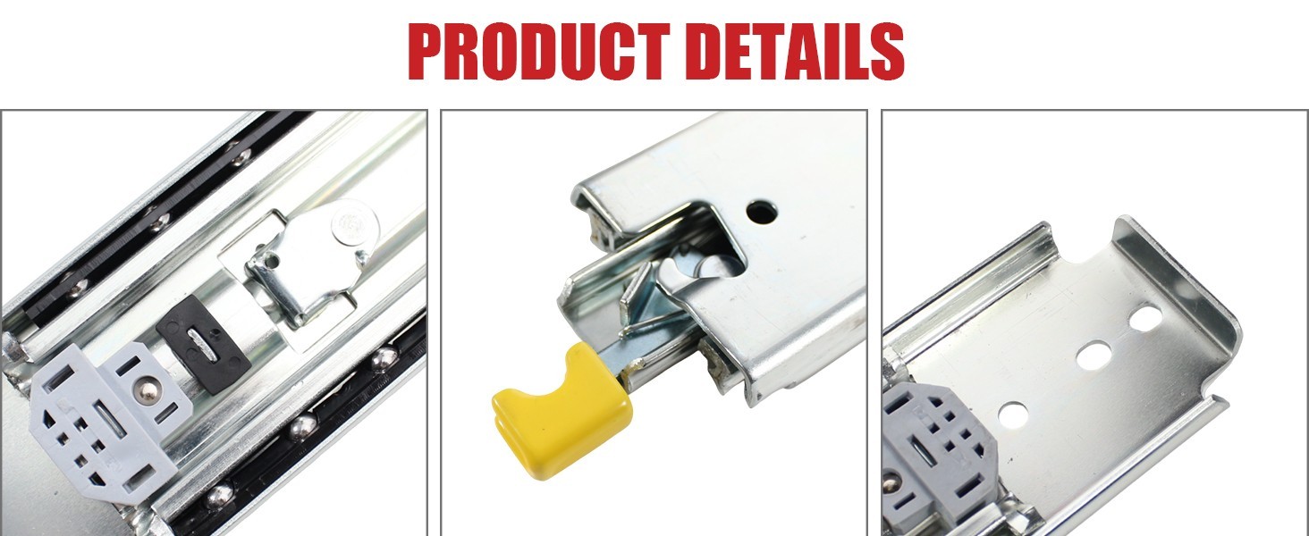 Drawer Slides with Lock Heavy-Duty Lockable Side Mount Railsfor Dresser, 500lbs