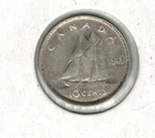 1949 SILVER Canadian Dime