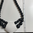 Vtg Lady Remington Statement Necklace Acrylic Bead Black White Chunky Pendant — photo 4