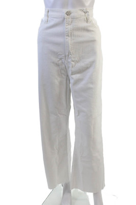 FRAME Womens Le Jane Crop Raw After Jeans - Blanc Size 34