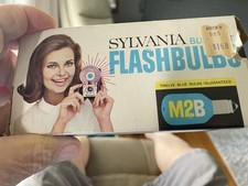Rare Vintage Sylvania Flash Bulbs BLUE DOT M2B Clear, Quantity: 6