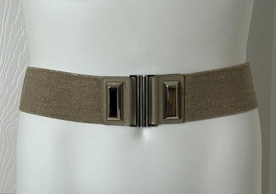 Sandy Duftler Belt Womens Medium Taupe Stretch Cinch Wide  display picture 2